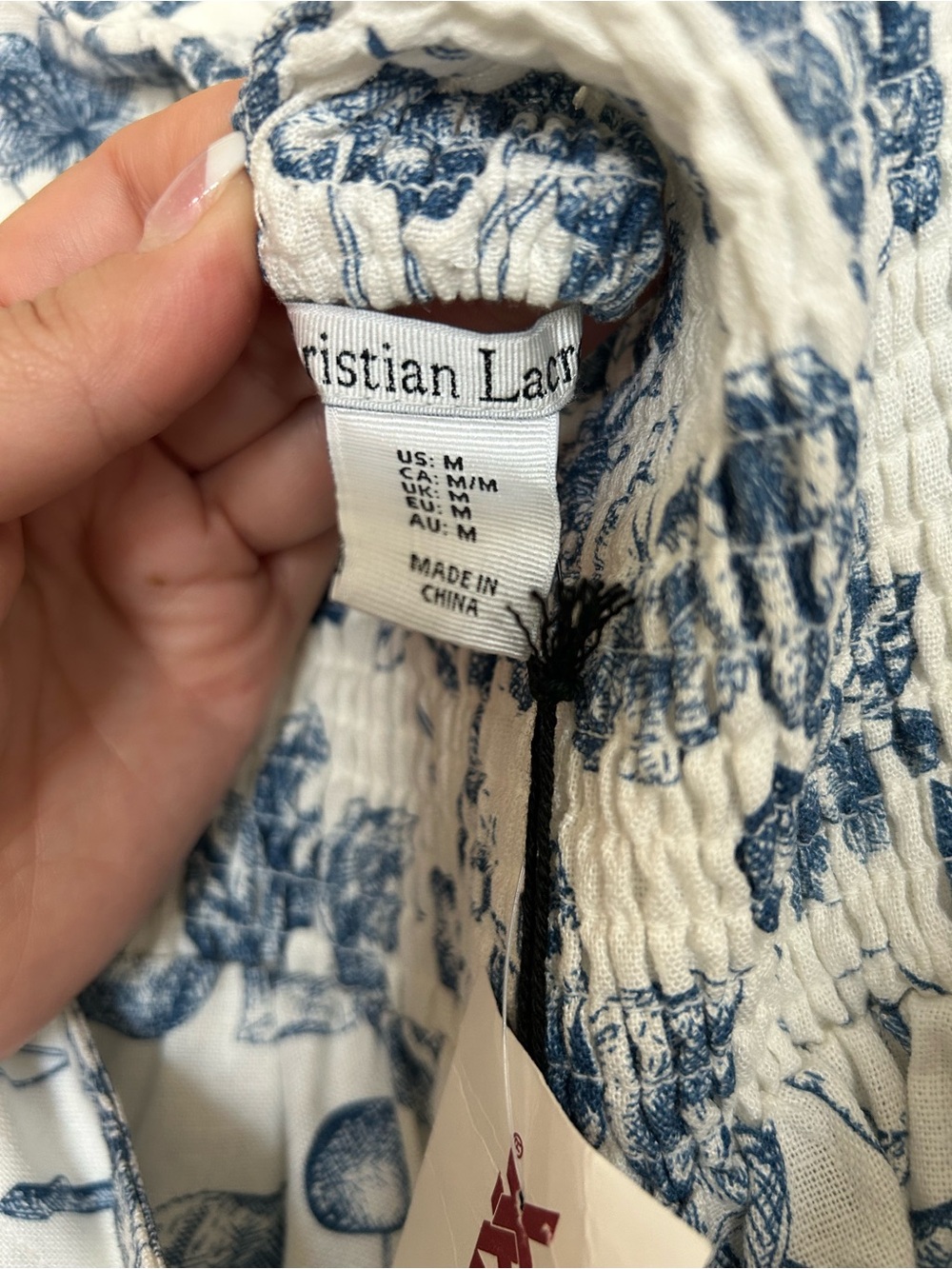 Christian Lacroix Cream and Blue Fruit-Print Jumpsuit - Picture 5 of 5